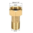 thumbnail image 2 of Conector de tubería de latón, nipple hexagonal, conector roscado macho G1/2 x hembra G3/4 para acoplamiento de medidor de agua 2 piezas, 2 of 3