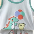 thumbnail image 4 of TOWED22 Toddler Boy Clothes 2pcs Summer Outfits Sleeveless Tank Tee + Colorful Print Pocket Shorts Breathable Set(Grey,2-3 Y), 4 of 4