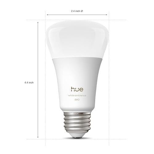 Philips Hue Smart LED A19 Bulb, White Ambiance, E26 Base, 7.2W