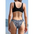 thumbnail image 2 of Mujeres Tits Knot Delantero Trajes de baño con Correa de Bikini Estampado Floral de Dos Piezas Traje de baño Negro-a M Negro-a M Xishao ropa, 2 of 2