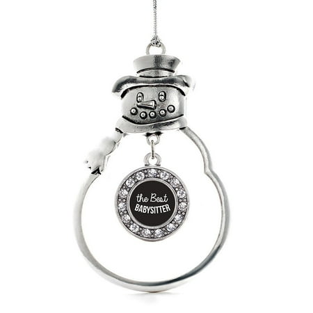 Babysitter Ornament - The Best Babysitter Circle Snowman Holiday Ornament