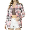 thumbnail image 2 of Womens'Autumn and Winter Fashion Plaid Jackets Plus Size Casual Tops Loose Plaid Printed Long-Sleeved Lapel Tops/Shirts Up to 65% off!, 2 of 9