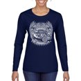 thumbnail image 1 of Shake Rattle And Roll Vintage Hot Rods Pop Culture Womens Graphic Long Sleeve T-Shirt, Navy, Small, 1 of 3