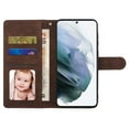 thumbnail image 3 of Wallet Case for Samsung Galaxy S22 Plus with Bracket Card Slots Cash Holder Magnetic Clasp Flip Phone Cover, PU Leather Shockproof Wrist Strap Folio Case for Samsung Galaxy S22 Plus 6.6 Inch,Coffee, 3 of 9