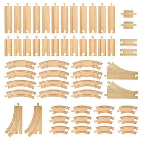 Conductor Carl 56-piece Bulk Value Wooden Toy Train Track