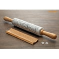 thumbnail image 5 of CHEFMADE 18-inch Marble Rolling Pin with Wooden Handles and Cradle, Non-Stick (Gray and White), 5 of 8