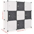thumbnail image 4 of vidaXL Cube de Rangement avec 9 Compartiments Noir et Blanc, 4 of 4