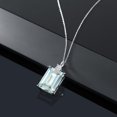 thumbnail image 5 of Gem Stone King 15.80 Cttw Sky Blue Simulated Aquamarine Pendant Necklace for Women | 925 Sterling Silver | Emerald Cut 18X13MM | With 18 inch Silver Chain, 5 of 5