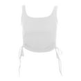 thumbnail image 3 of Youmylove Trendy Womens Tank Tops Summer Solid Color Crop Top Square Neck Sleeveless Tie Up Vest Tee Shirt Dressy Casual Shirts, 3 of 9