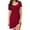 Red, variant on Womens Nightgown Sleepwear Pajamas - Women Short Sleeve Round Neck Sleep Dress Nightshirt,Navy Blue,XL