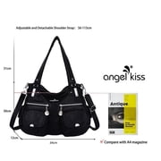 Angelkiss Women's Handbag Single Shoulder Bag with Detachable Strap Multiple Pockets