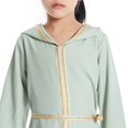 thumbnail image 5 of Antinious Girls Frock Dress Toddler Elegant Princess Dress Solid Long Sleeve Hooded Long Dress Casual Dress,Toddler Girls Winter Outer Dress,Kids Party Dress,Green,160, 5 of 5