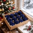 thumbnail image 5 of Christmas Tree Ornaments Balls, 12 Pack 2.4 Inch Flocked Velvet Christmas Tree Ornaments Plastic Balls, 5 of 6