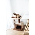 thumbnail image 6 of Catry 23" Cat Condo Brown & Beige Small Cat Tree with Scratching Post Play House Indoor Multi-Level Climbing Cat Furniture w/ FREE Cat Teaser, 6 of 10