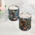 thumbnail image 2 of Yayeee 2 Pack Qtip Holder Bathroom Cotton Swab Canister with Lid Clear Dispenser Set, Sea Plants Pattern, 2 of 6