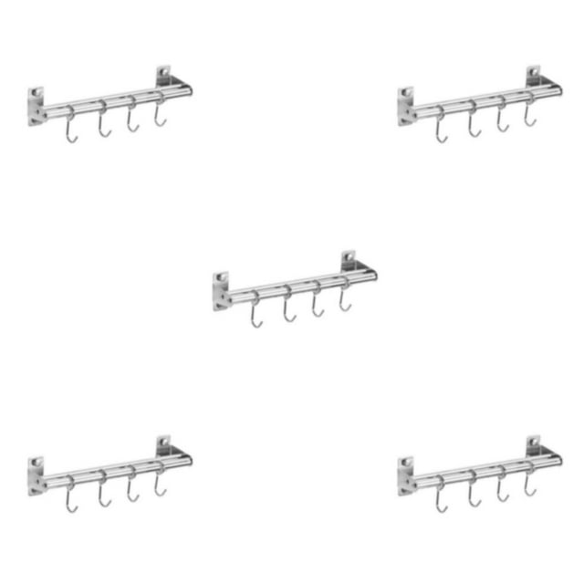 Maytalsory Stainless Steel Kitchen Utensils Rack Easy To Install Small Kitchens Kitchen Rack Tools Organized Double pole+30cm+4 5Set