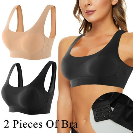 GZWYHT Sports Bras Clearance Backless Bra 2 Pieces Bra Compression High Support Bra For Every Day Wear Exercise And Offers Back Support Bras for Women Low Back Bra Seamless Bras Multicolor M