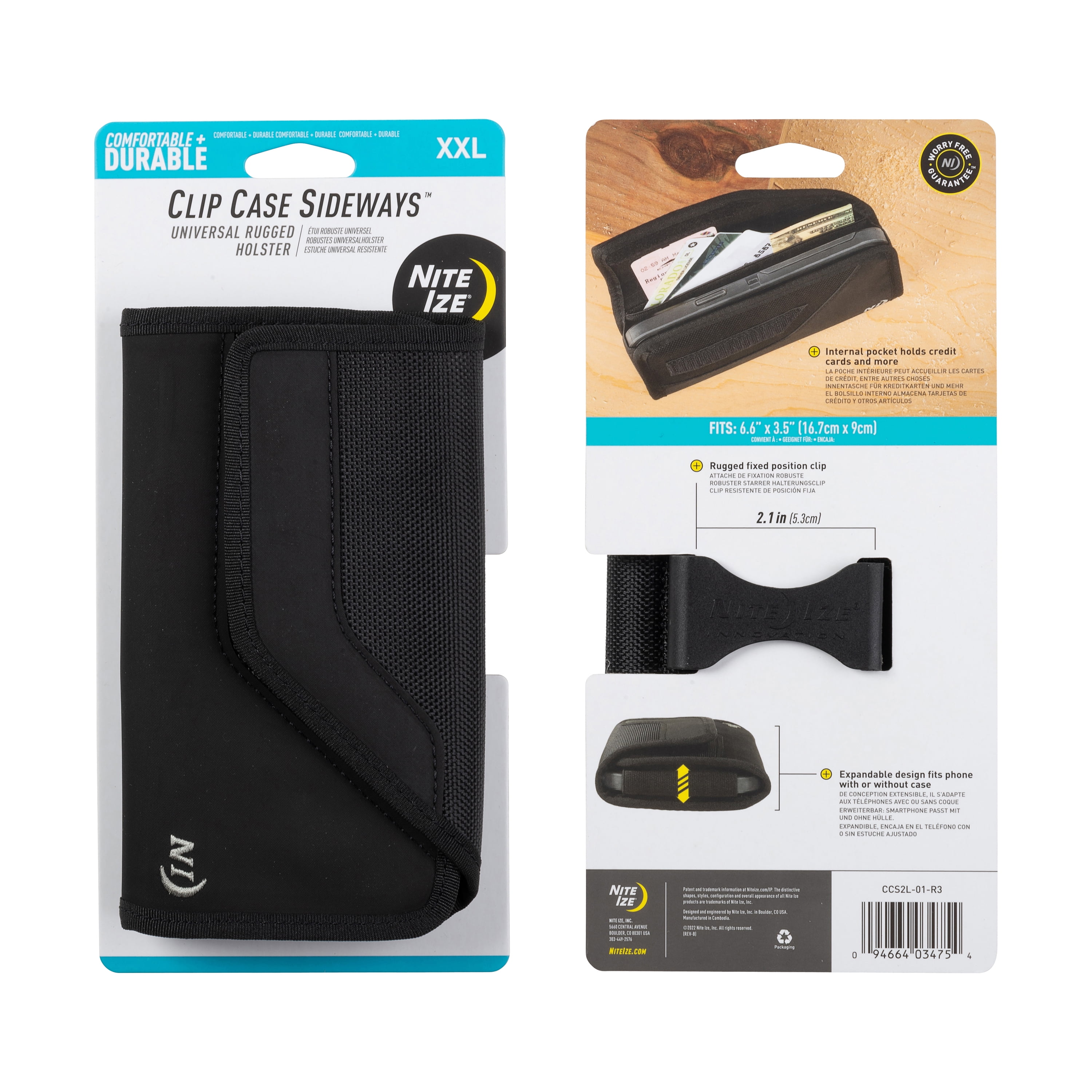 Nite Ize Universal Cellphone Clip Case Sideways XXL Black Walmart