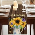 thumbnail image 3 of Table Runners 120 Inches Long Dress Scarves, Sunflower Farmhouse Coffee/Dining/Kitchen Table Runner for Living Room, Yellow Flowers Summer Botanical Wooden Retro Art 13x120 Inch, 3 of 9