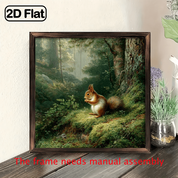 2D Flat - A Wooden-Framed 8X8 Inch 2D Flat Canvas Designed for Nursery Decor, Suitable for Wall Art in Living Rooms, Kitchens, And Overall Room Aesthetics, Perfect for Farmhouse Style