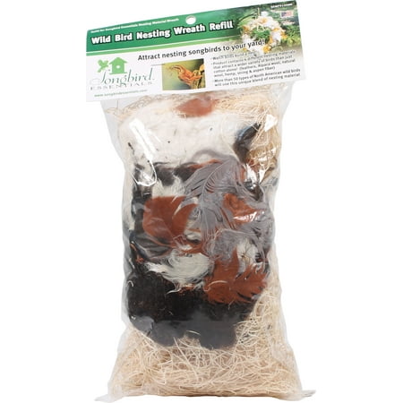 Bird Nesting Material - Songbird Essentials-Wild Bird Nesting Wreath Refill- Multi Colored