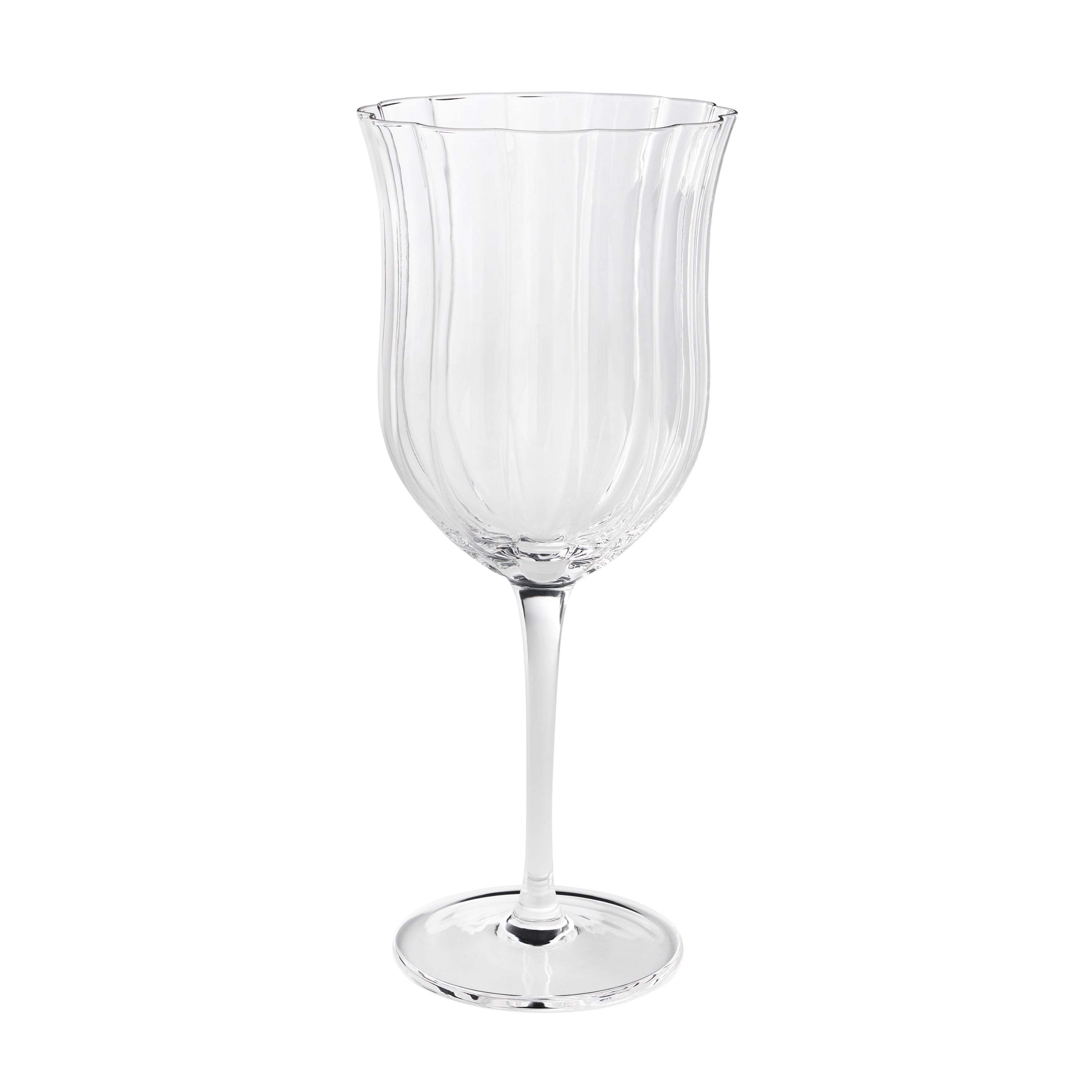 The Pioneer Woman Colette 15-Ounce Scalloped Red Wine Glasses, Clear, Set of 4