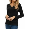 thumbnail image 3 of Slim Fit Women Long Sleeve T-shirt Basie Buttons Tees, 3 of 5