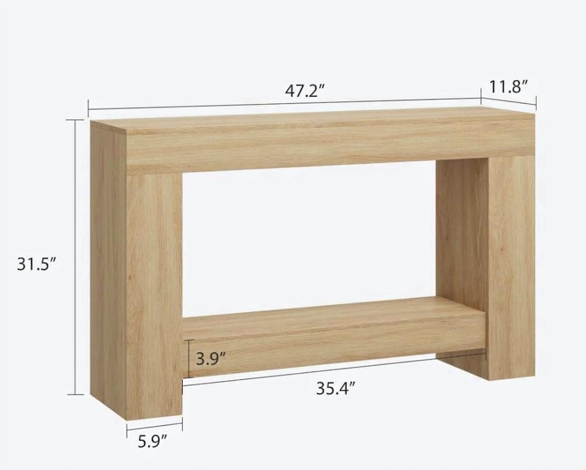 Farmhouse Console Table for Living Room, 47" Long Entryway Table with 2-Tier Storage, Sofa Table for Hallway, Entry Table for Entrance, Easy Assembly