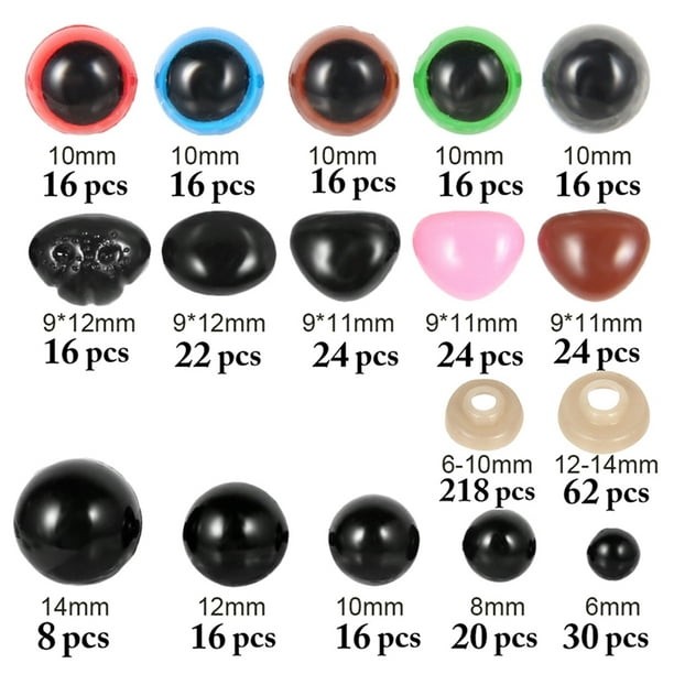 560PCS Safety Eyes and Noses 15-Grid Stuffed Animal Eyes Doll Eye