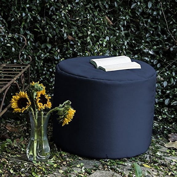 Jaxx Spring Indoor/Outdoor Bean Bag Ottoman, Navy
