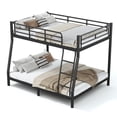thumbnail image 6 of Bellemave Full XL over Queen Metal Bunk Bed with Stais & Storage, Heavy Duty Full over Queen Bunk Bed Frame with Metal Slats, Full Guardrails for Adults & Teens, No Box Spring Needed, Black, 6 of 9