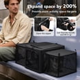 thumbnail image 4 of Cat Carrier Expandable, Stable Pet Carrier with 5mm Thick Steel Wire Frame, Dual-Side 200% Larger Space, Car Travel Carrier with Locking Zippers & Belt, Foldable for Storage, Dark Gray, 4 of 18