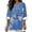 Blue Cherry Blossom, variant on Tie Dye Swirl Print Long Sleeve Womens Tops Boho V Neck Shirt Cotton Linen Trendy Blouses Dressy Casual Vacation Clothes for Beach Travel Vacation, M