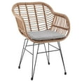 thumbnail image 3 of Manhattan Comfort Antibes 1.0 Steel Rattan 3-Piece Patio Conversation Set with Cushions in Grey, 3 of 5