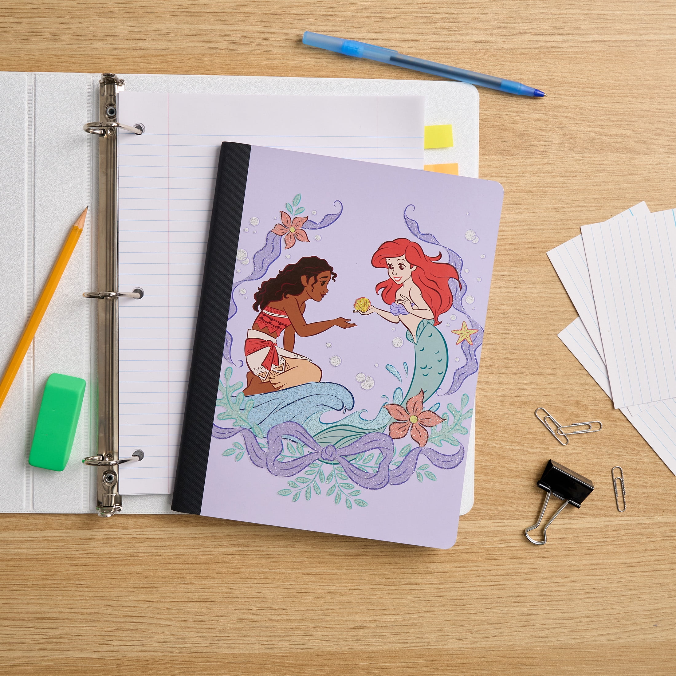Disney Princess Composition Writing Notebook, Wide Ruled, 7.5" x 9.75", 80 Sheets, for Students