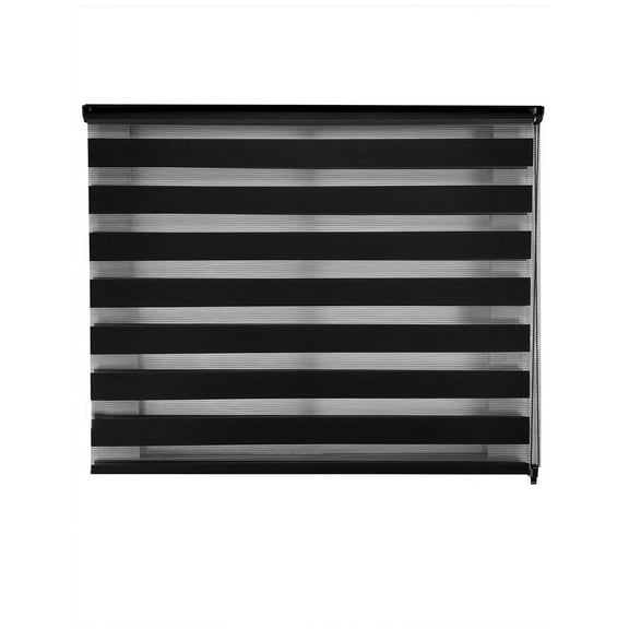 Persiana sheer elegance color negro, medida 120cm de ancho y 180cm de alto, controla la privacidad de luz. Vanguardista