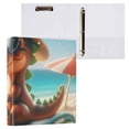 thumbnail image 3 of Dinosaur and Beach Sands 3 Ring Binders 1.5 inch Hardcover File Folders with Interior Pockets A4 Size Organizer for School Office Hospital Set of 2, 3 of 8