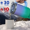 thumbnail image 3 of 40 oz Tumbler with Handle and Straw Lid | Vacuum Insulated Leak Proof Tumbler | Stainless Steel Water Bottle Cup Gifts for Dads Moms Women Men Him Her | Cream Checkered, 3 of 7