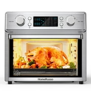 HomeRusso 24-in-1 Air Fryer Oven, 26.3 Quart Large Convection Toaster Oven Countertop Stainless Steel with Rotisserie and Food Dehydrator, 10 Accessories and Recipe Included