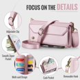 thumbnail image 6 of Crossbody for Samsung Galaxy S21 Ultra Case Wallet【RFID Blocking】with 10-Card Holder Zipper Bills Slot, Soft PU Leather Magnetic Shoulder Wrist Strap for Galaxy S21 Ultra Wallet Case Women, 6 of 15
