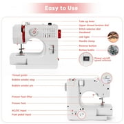 BRC Multifunctional Tabletop Mini Sewing Machine, 14 Thread Twin Needle