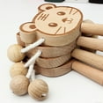 thumbnail image 3 of Bangcool Kids Rattle Drum Wooden Cartoon Animal Educational Rattle Toy Musical Toy, 3 of 10