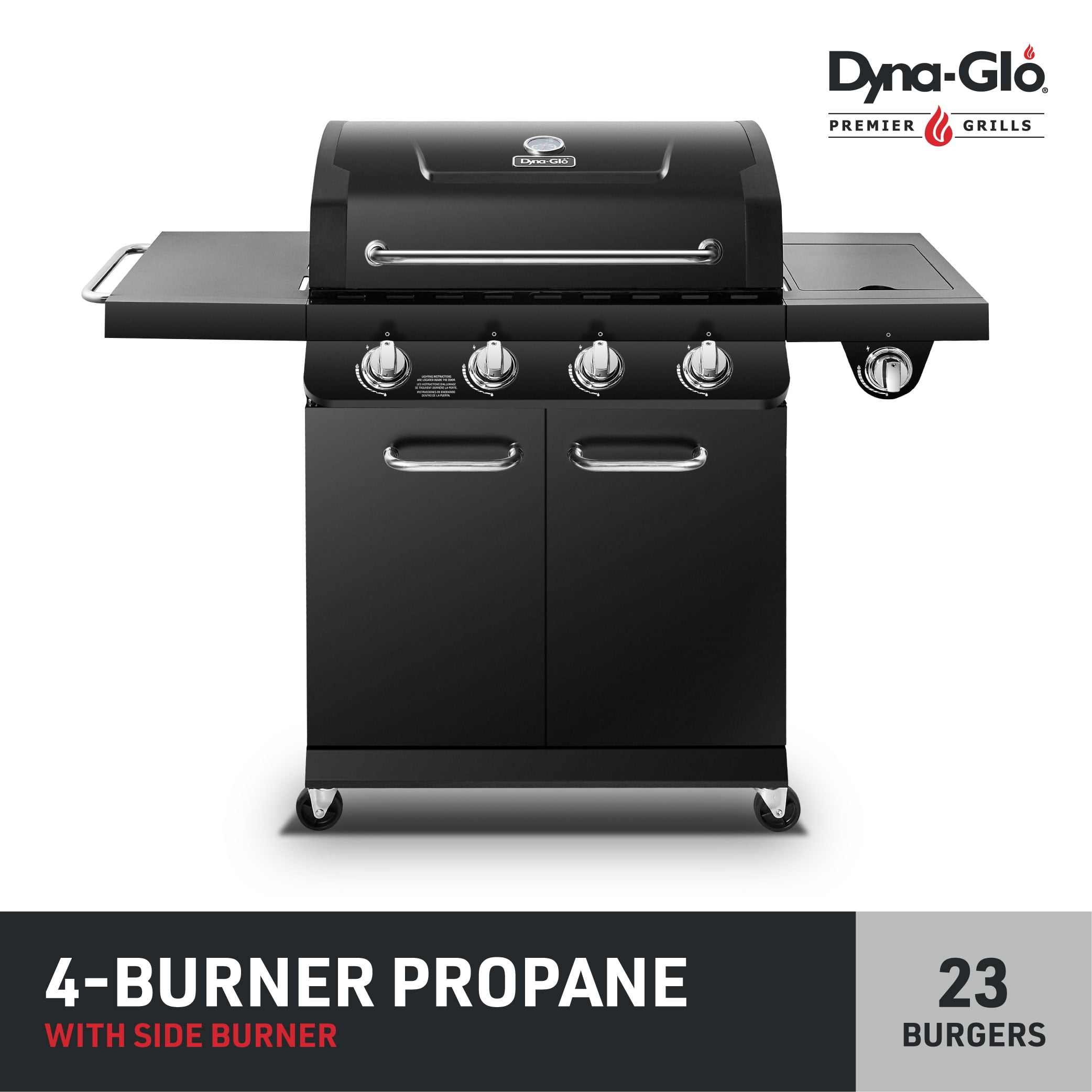 DynaGlo DGP483CSPD Premier 4 Burner Propane Gas Grill w/Side Burner