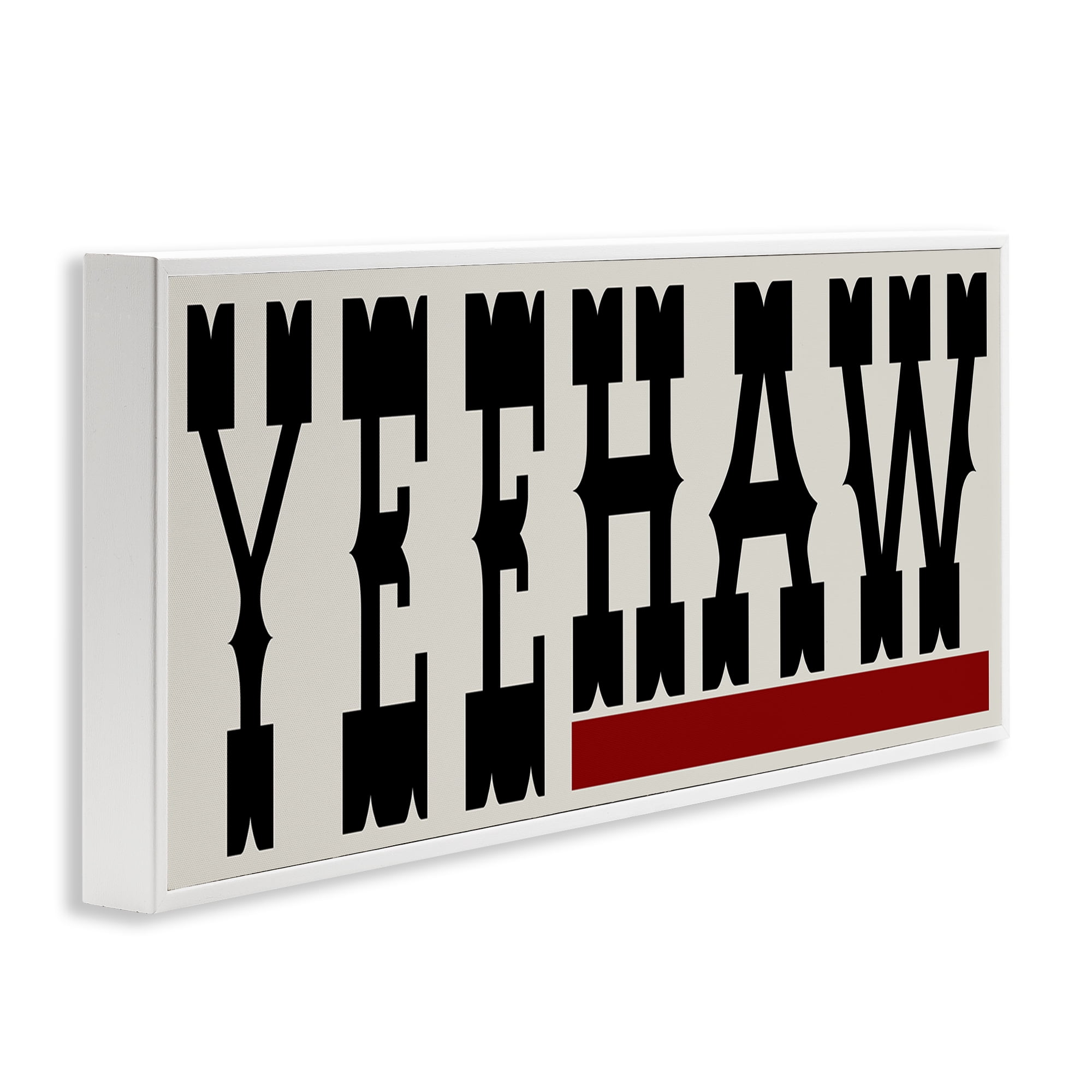 Stupell Industries Yeehaw Western Word Typography Painting White Framed Art Print Wall Art, 24 x 10