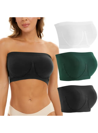 EHQJNJ Sports Bras for Women High Support Women'S Bandeau Bra Strapless  Padded Strapless Bra Push up with Non Slip Silicone Transparent Straps  Women'S Tube Top Bralette without underwire 