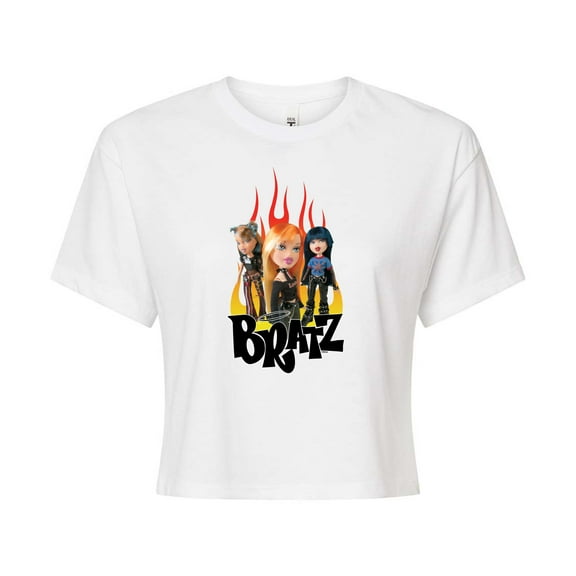 Bratz - Y2K Logo - Butterflies - Juniors Cropped Cotton Blend T-Shirt