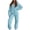 Light Blue #674, variant on Women's 2 Piece Tracksuit Set Zip Up Hoodie and Jogger Sweatpants, Relaxed Casual Fall Travel Lounge Outfit with Drawstring Hood Pockets Sweatsuit Set, M