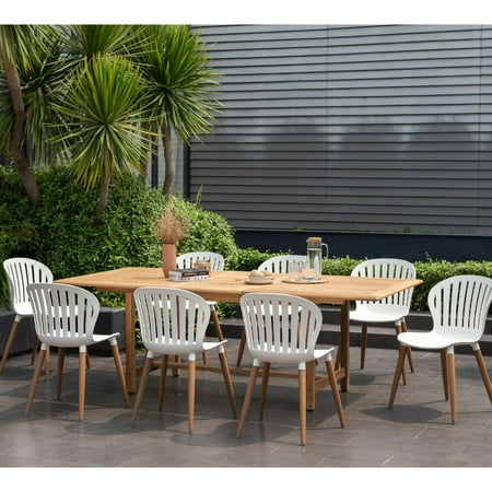 Amazonia Sydney 9-Piece 100% FSC Teak Wood Rectangular Patio Dining Set