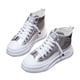thumbnail image 2 of Moda mujer Rhinestone Street Fashion High-top Sneakers Street Shooting Zapatos blancos Wmkox8yii FOPL1222, 2 of 5