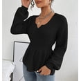 thumbnail image 3 of Long Sleeve Women V-Neck Slim Knit Sweater Pullover Jumper, 3 of 5
